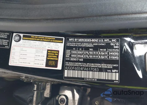 2015 Mercedes-Benz Gl 450 4Matic из США, поврежденный, VIN 4JGDF6EE4FA617083